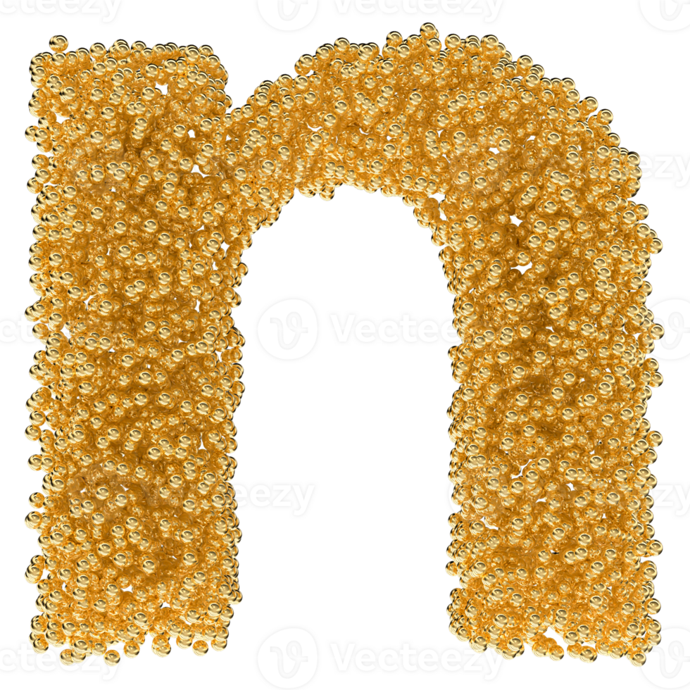 Ball Font n Small Gold 3D png