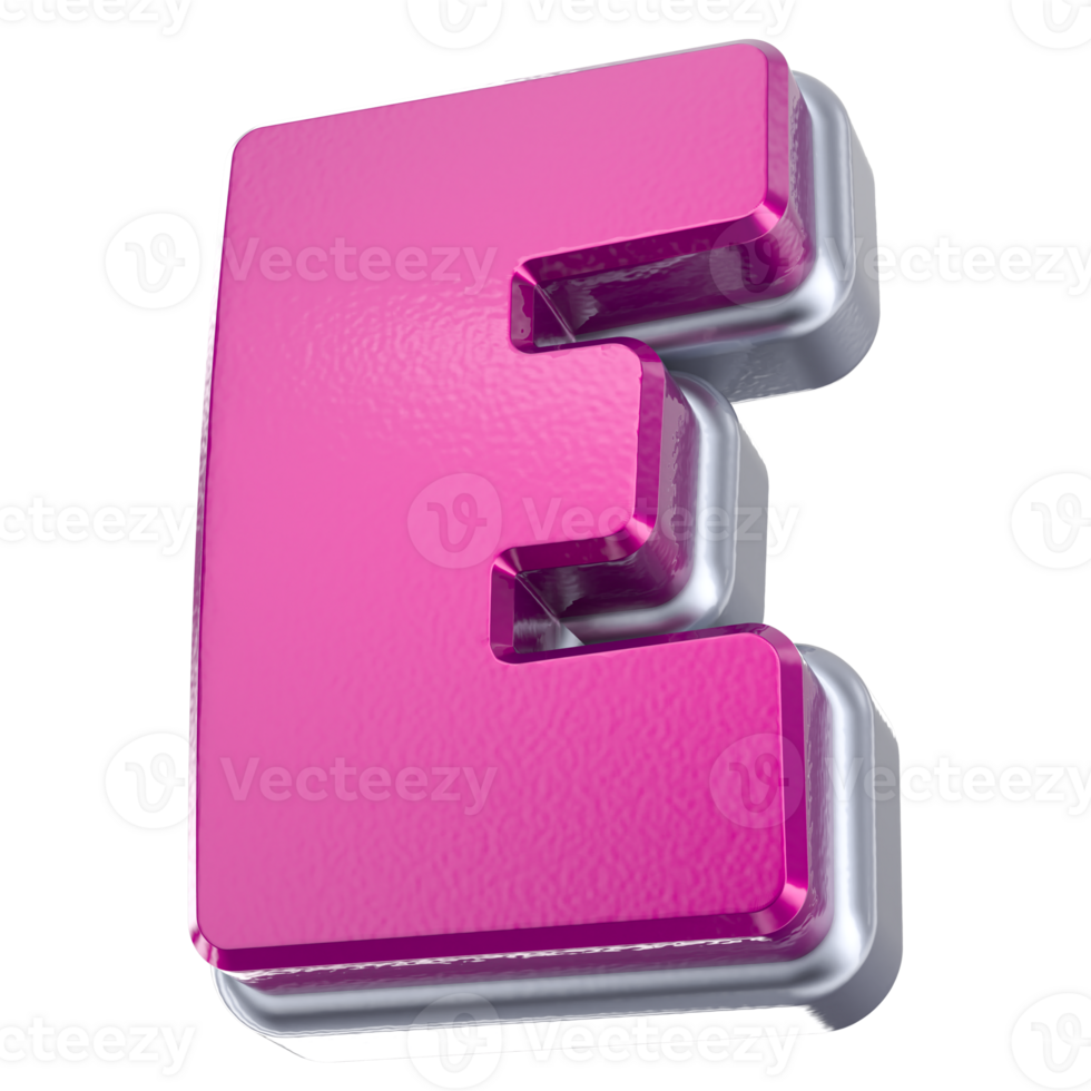 3D Font E Design png
