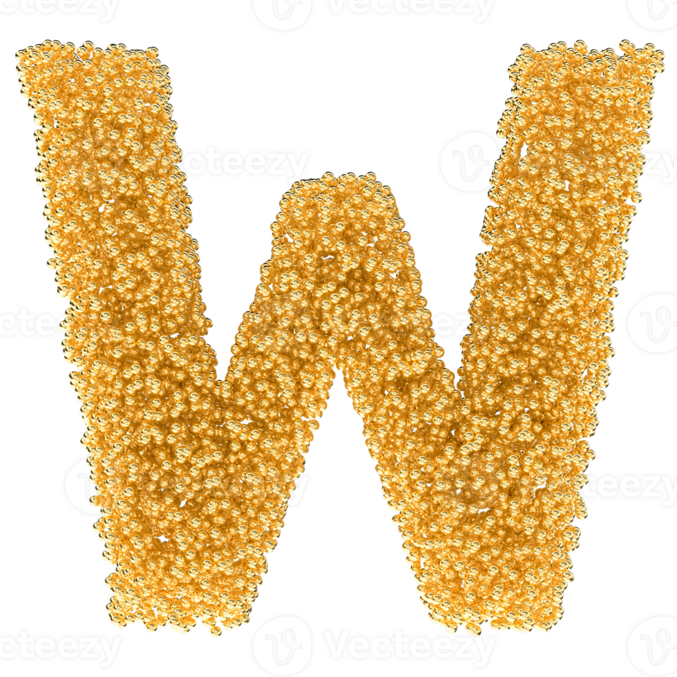 Ball Font W Gold 3D png
