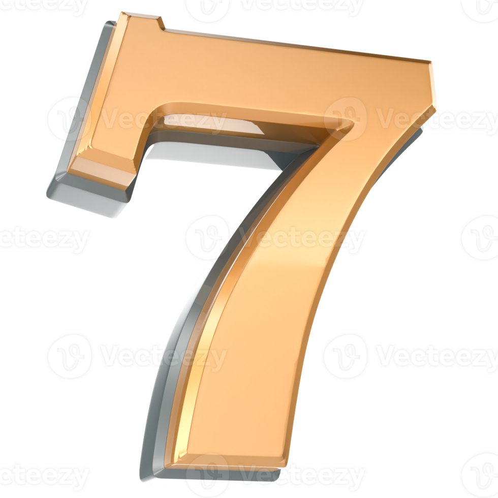 Number 7 3D Render png