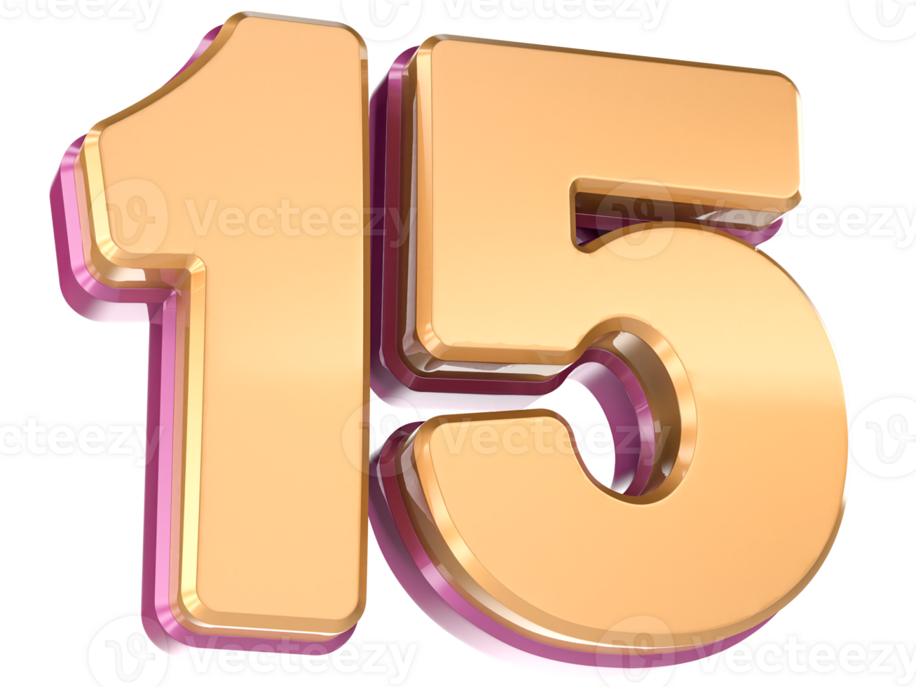 Number 15 3D Render png
