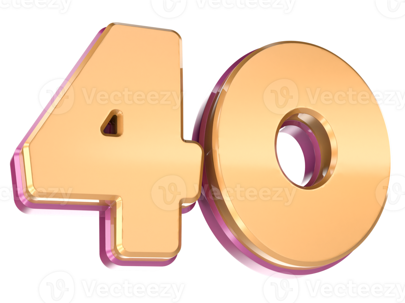 Number 40 3D Render png