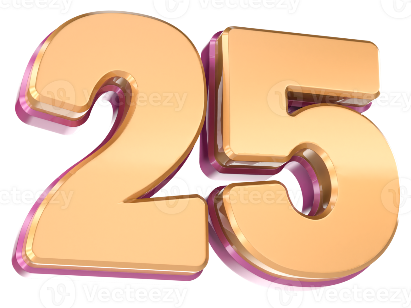 Number 25 3D Render png