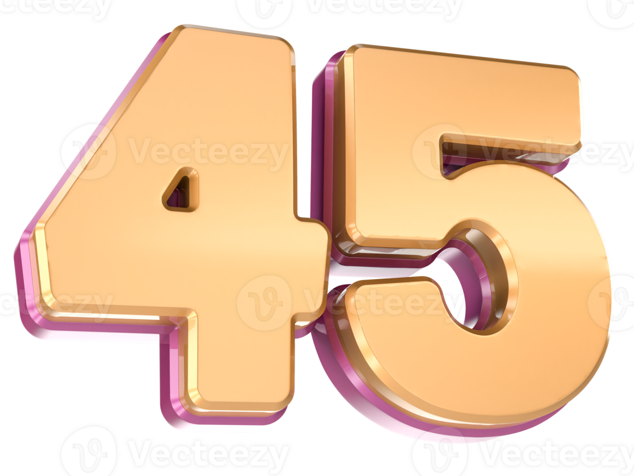 Number 45 3D Render png