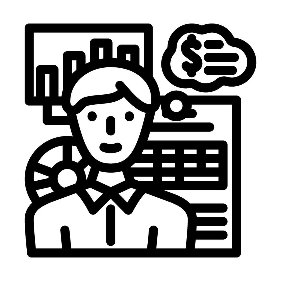 financial advisor line icon vector illustration