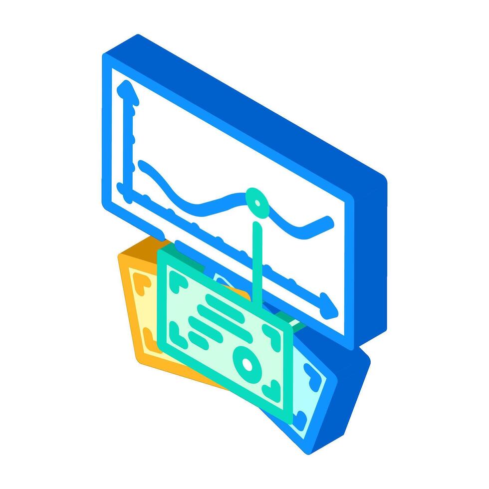 mutuo fondos financiero tutor isométrica icono vector ilustración