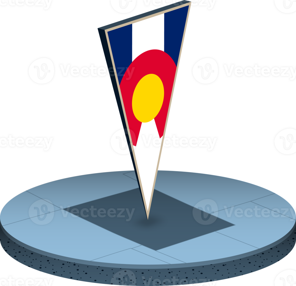 Colorado bandera y mapa en isometria png