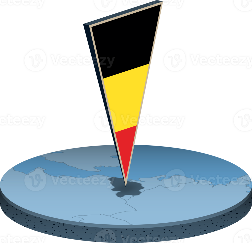 Belgio bandiera e carta geografica nel isometria png