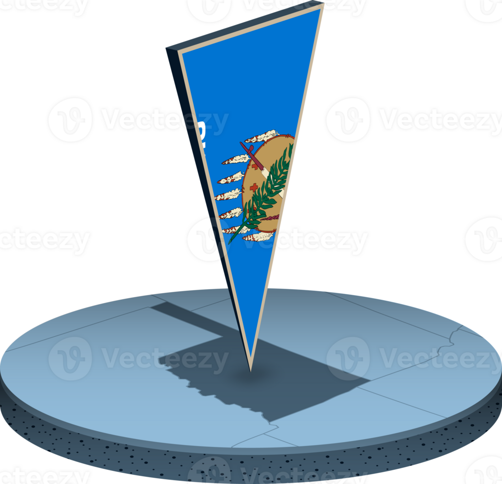 Oklahoma vlag en kaart in isometrie png