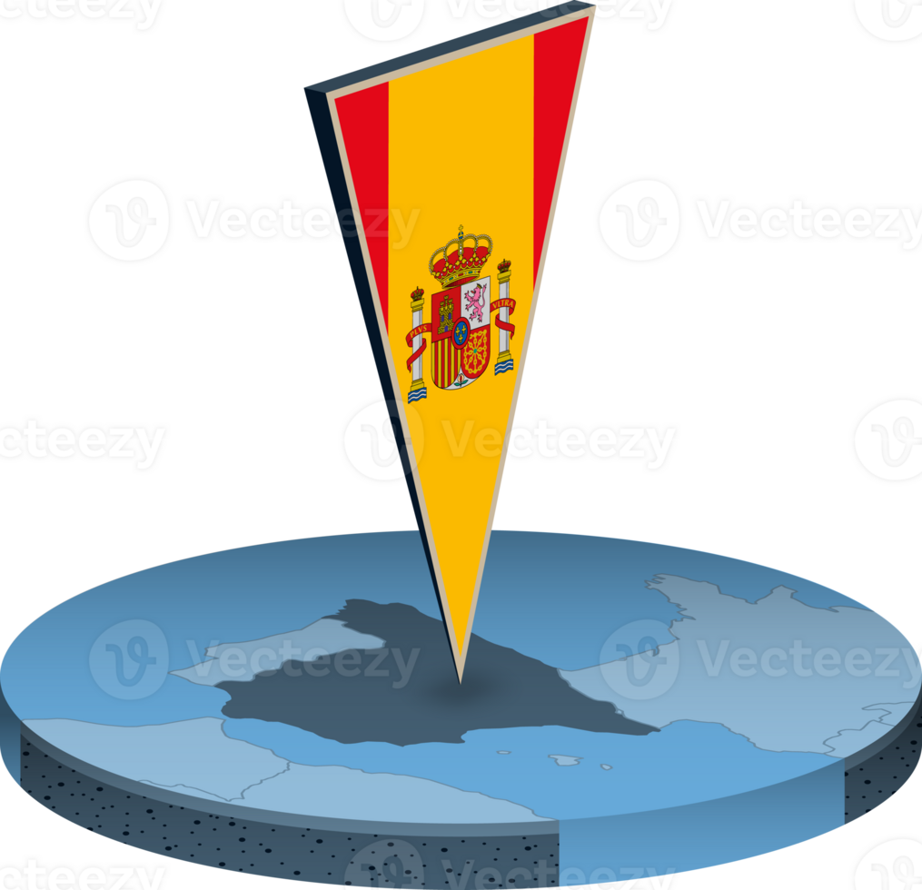 Espagne drapeau et carte dans isométrie png