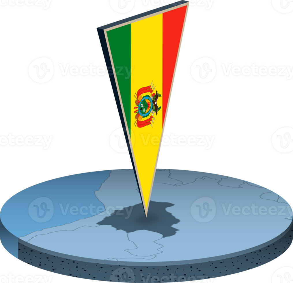 Bolívia bandeira e mapa dentro isometria png
