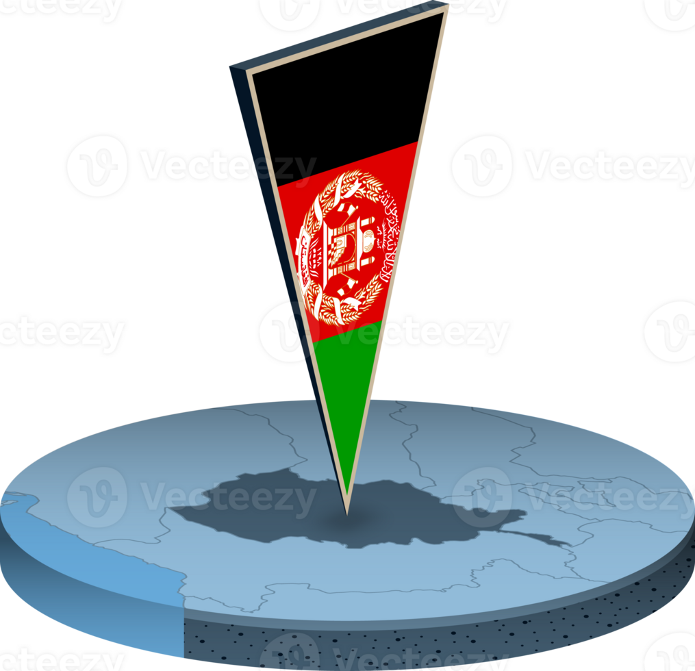 afghanistan drapeau et carte dans isométrie png