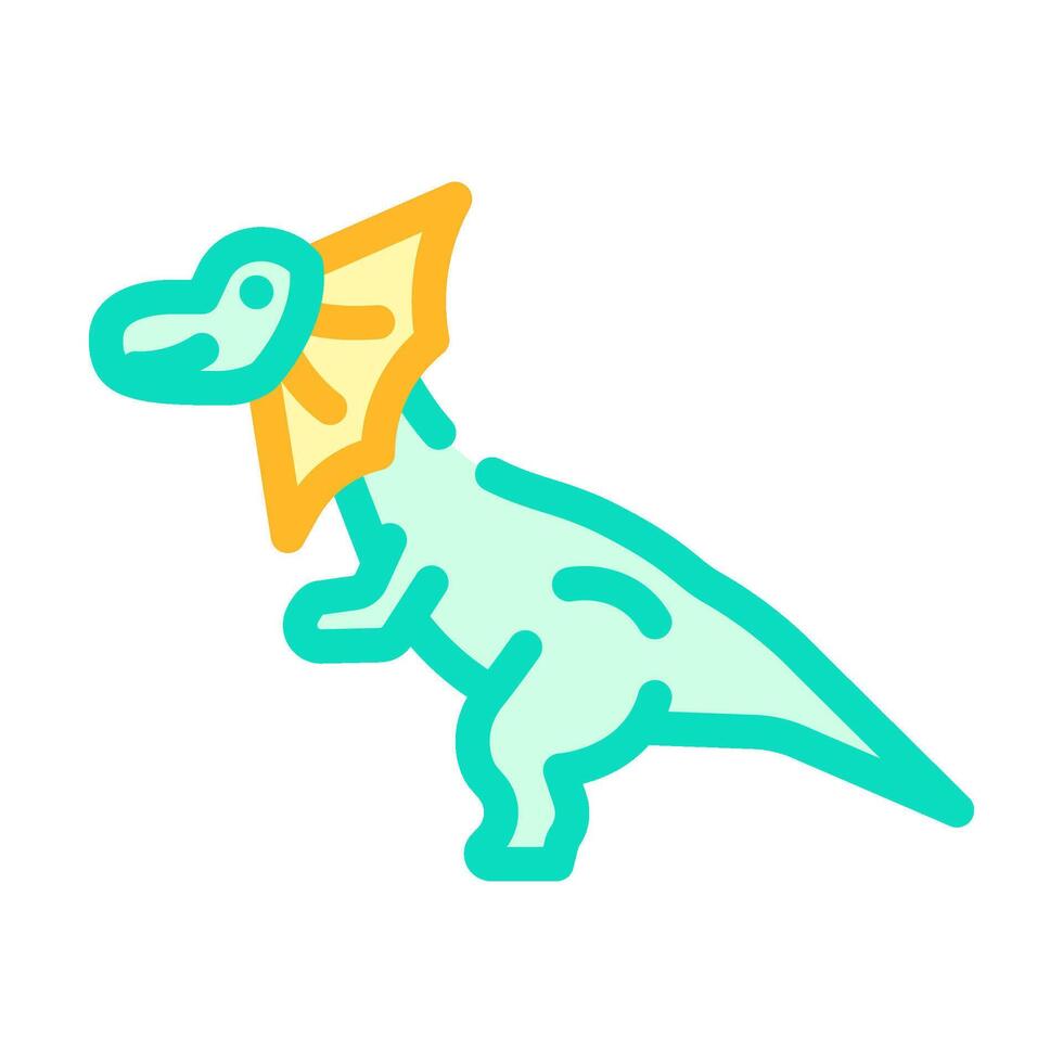 dilophosaurus dinosaur animal color icon vector illustration