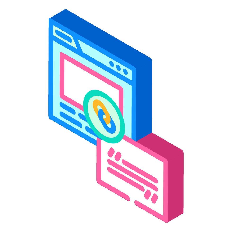 backlinks seo isometric icon vector illustration