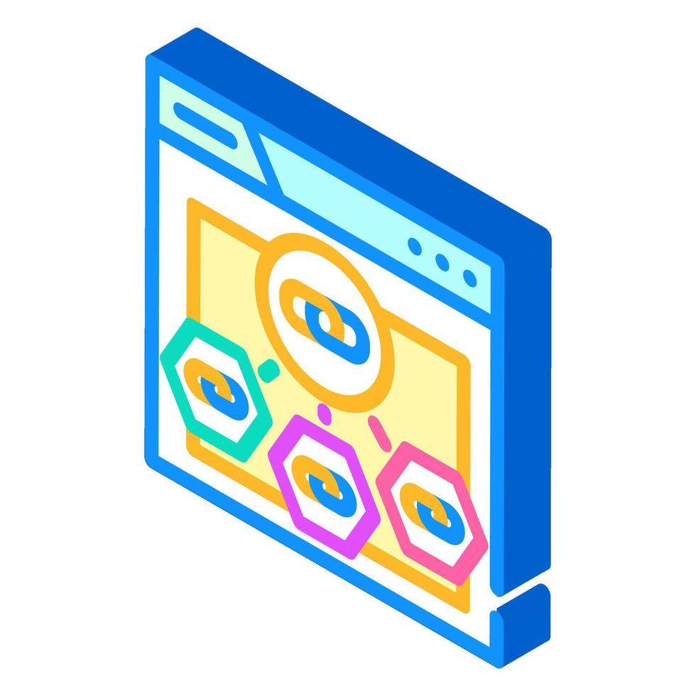 internal linking seo isometric icon vector illustration