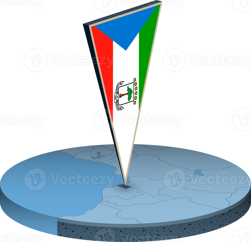 équatorial Guinée drapeau et carte dans isométrie png