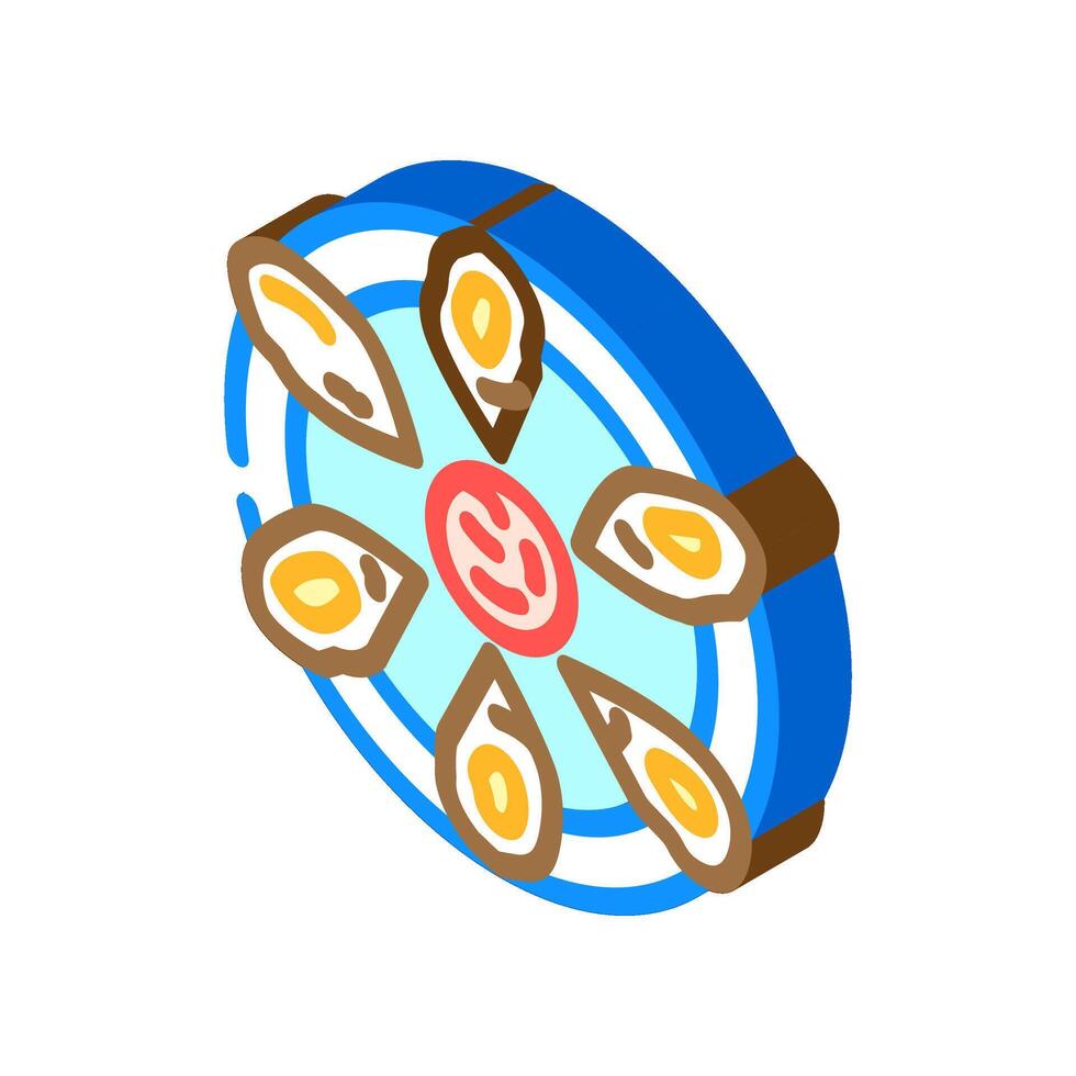ostra bar mar cocina isométrica icono vector ilustración