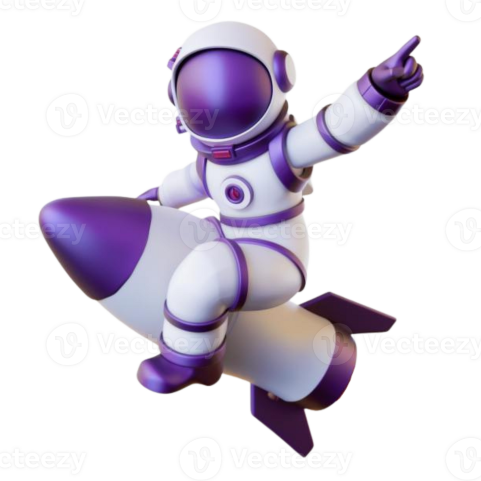 Astronaut 3d rocket png transparent