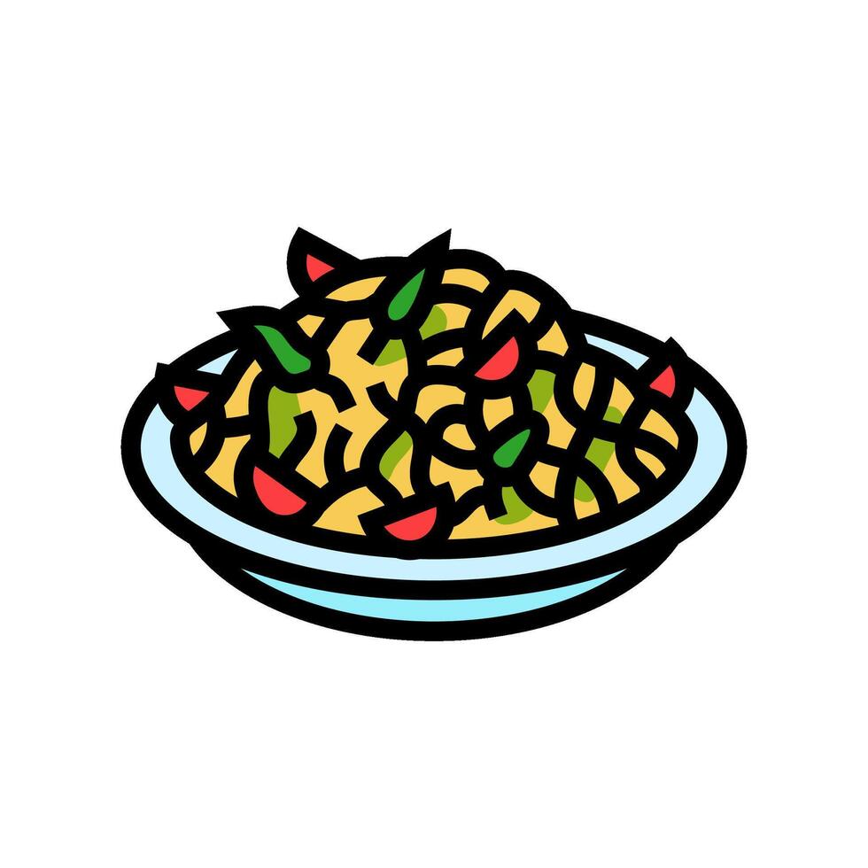 papaya ensalada tailandés cocina color icono vector ilustración