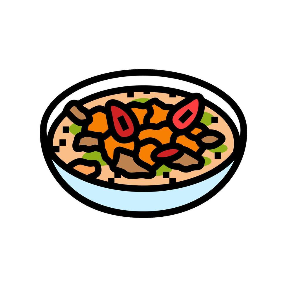 panang curry tailandés cocina color icono vector ilustración