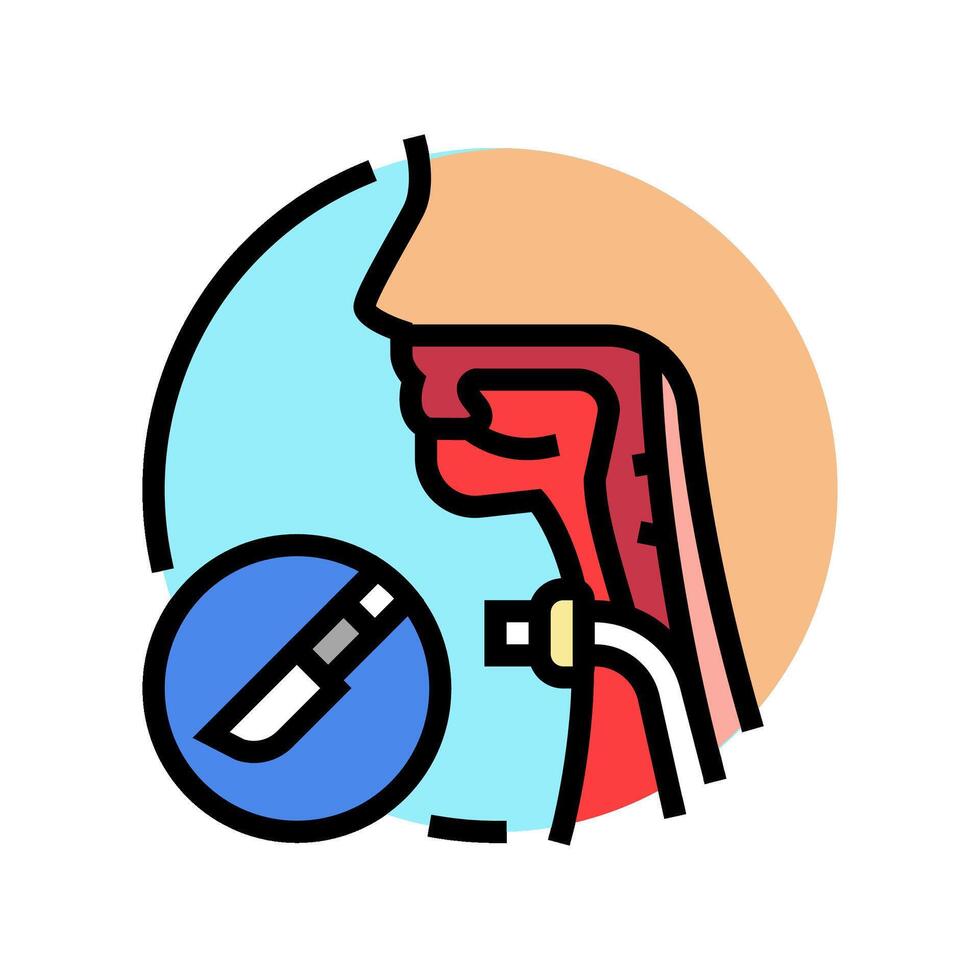 tracheostomy surgery color icon vector illustration