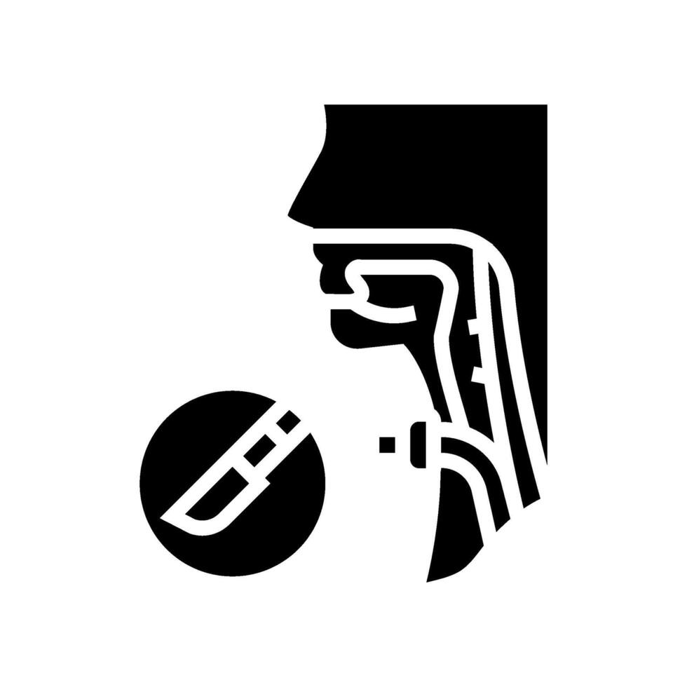 tracheostomy surgery glyph icon vector illustration