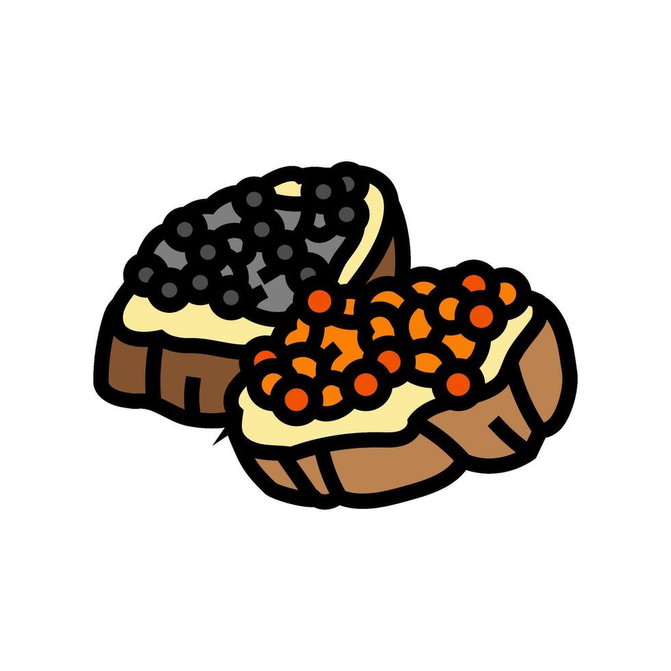 caviar delicadeza mar cocina color icono vector ilustración