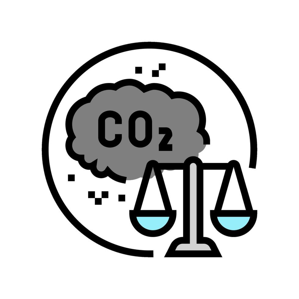 carbon emission limits energy policy color icon vector illustration