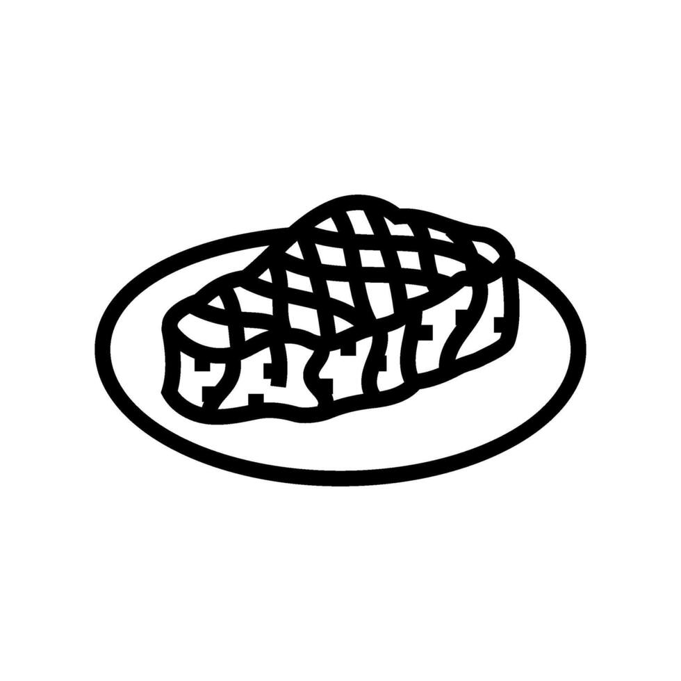 grilled swordfish sea cuisine line icon vector illustration
