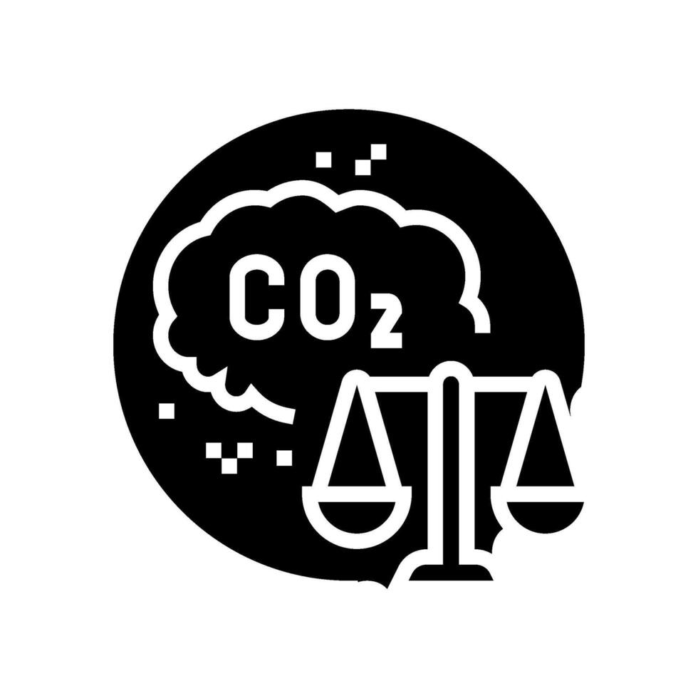 carbón emisión límites energía política glifo icono vector ilustración