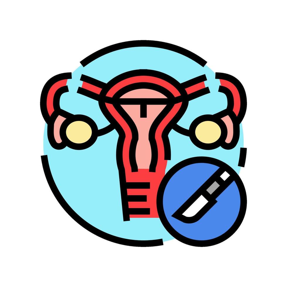 tubal ligation surgery color icon vector illustration