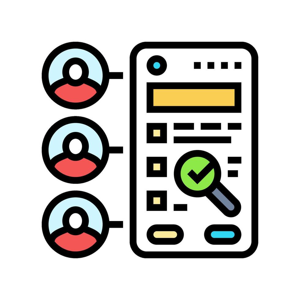 user testing ux ui design color icon vector illustration