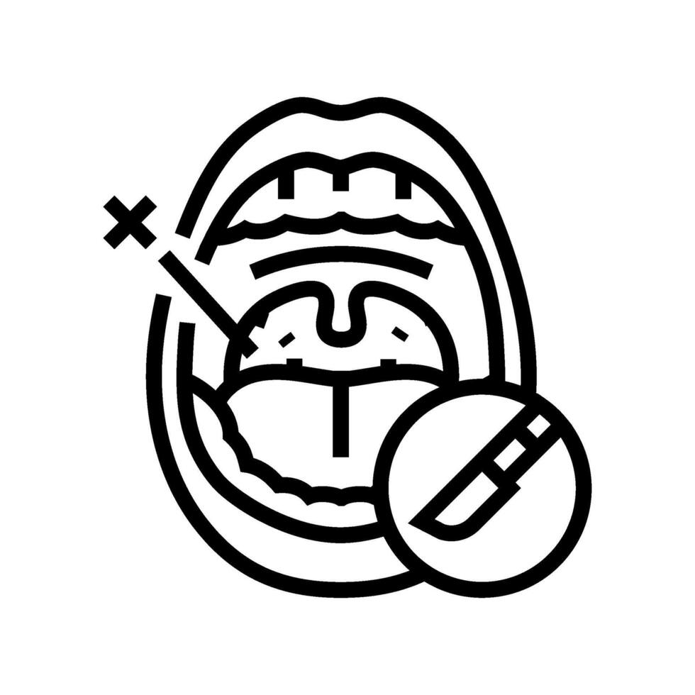 tonsillectomy surgery line icon vector illustration