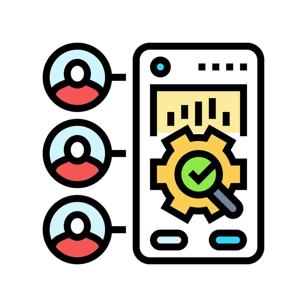user research ux ui design color icon vector illustration