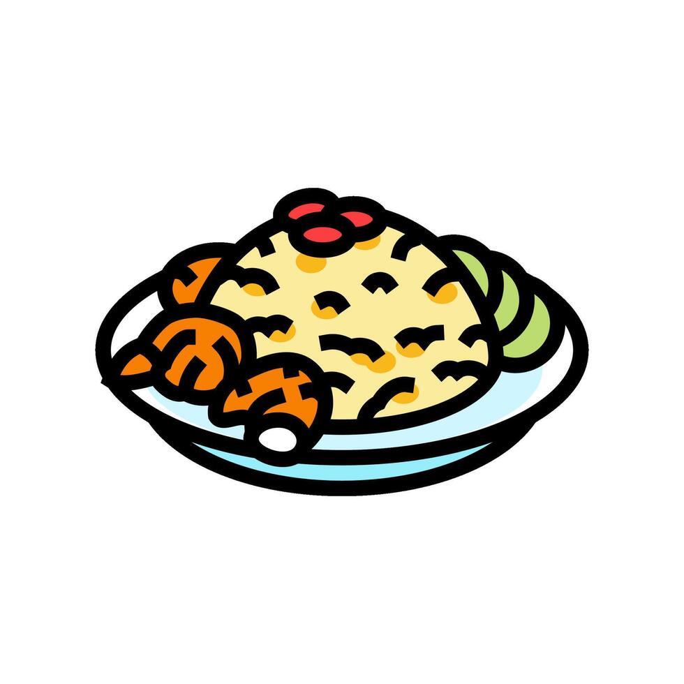 Khao almohadilla tailandés cocina color icono vector ilustración