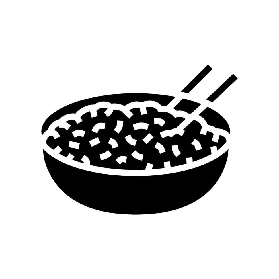 tailandés jazmín arroz cocina glifo icono vector ilustración