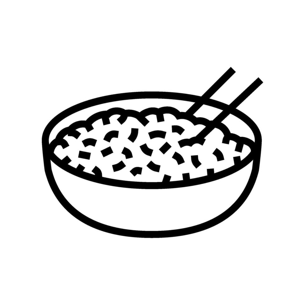 tailandés jazmín arroz cocina línea icono vector ilustración