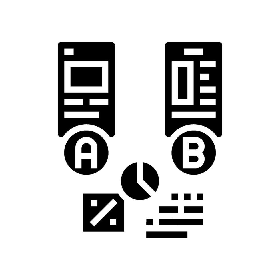 ab testing ux ui design glyph icon vector illustration