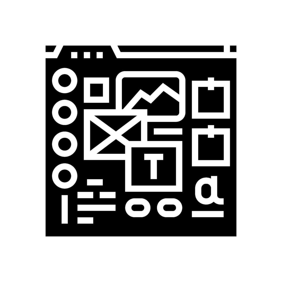 mood board ux ui design glyph icon vector illustration