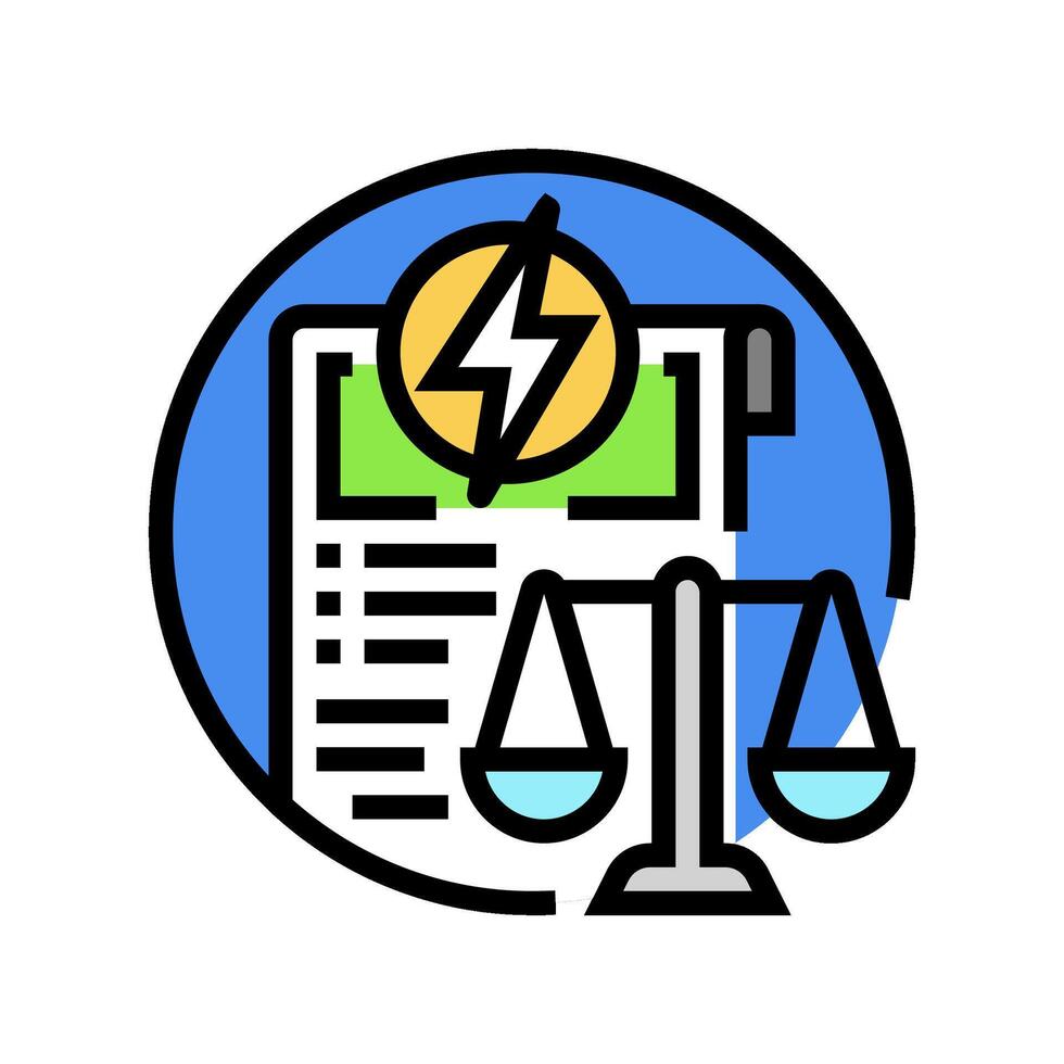 legislation energy policy color icon vector illustration