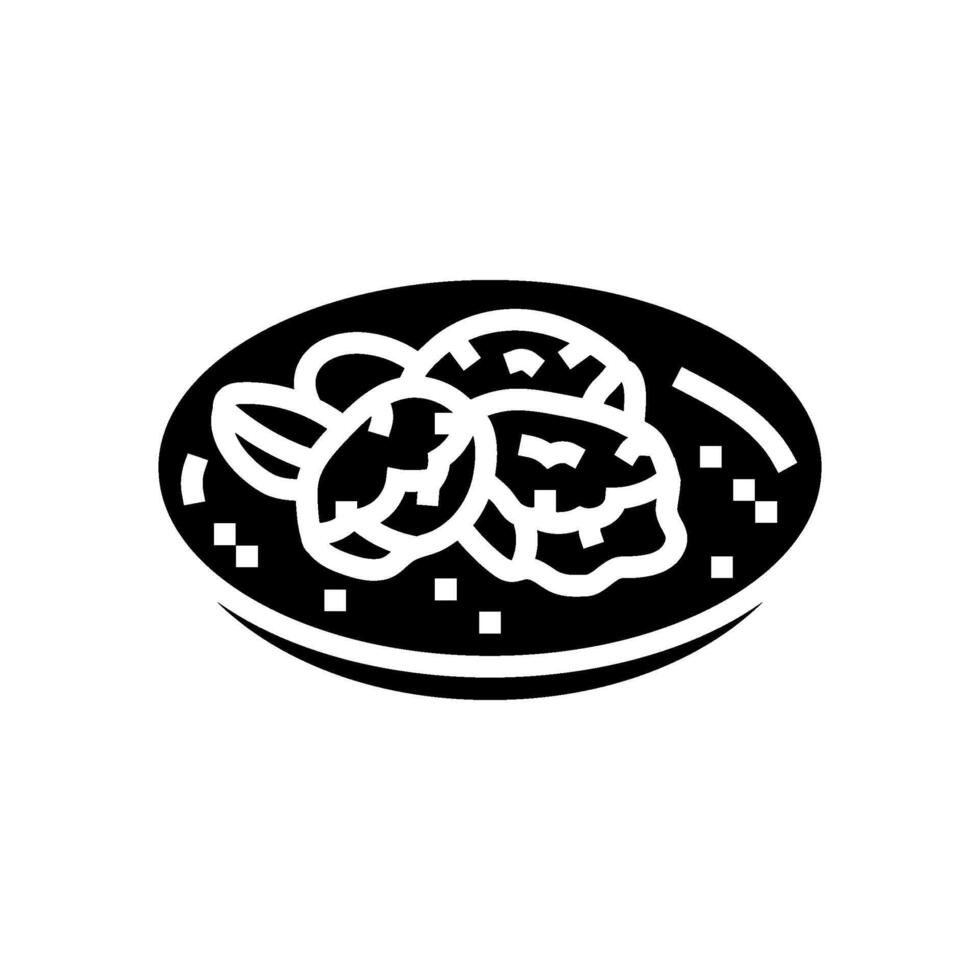 crab cake sea cuisine glyph icon vector illustration