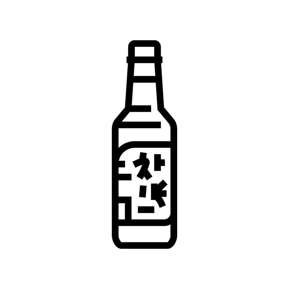 soju botella coreano cocina línea icono vector ilustración