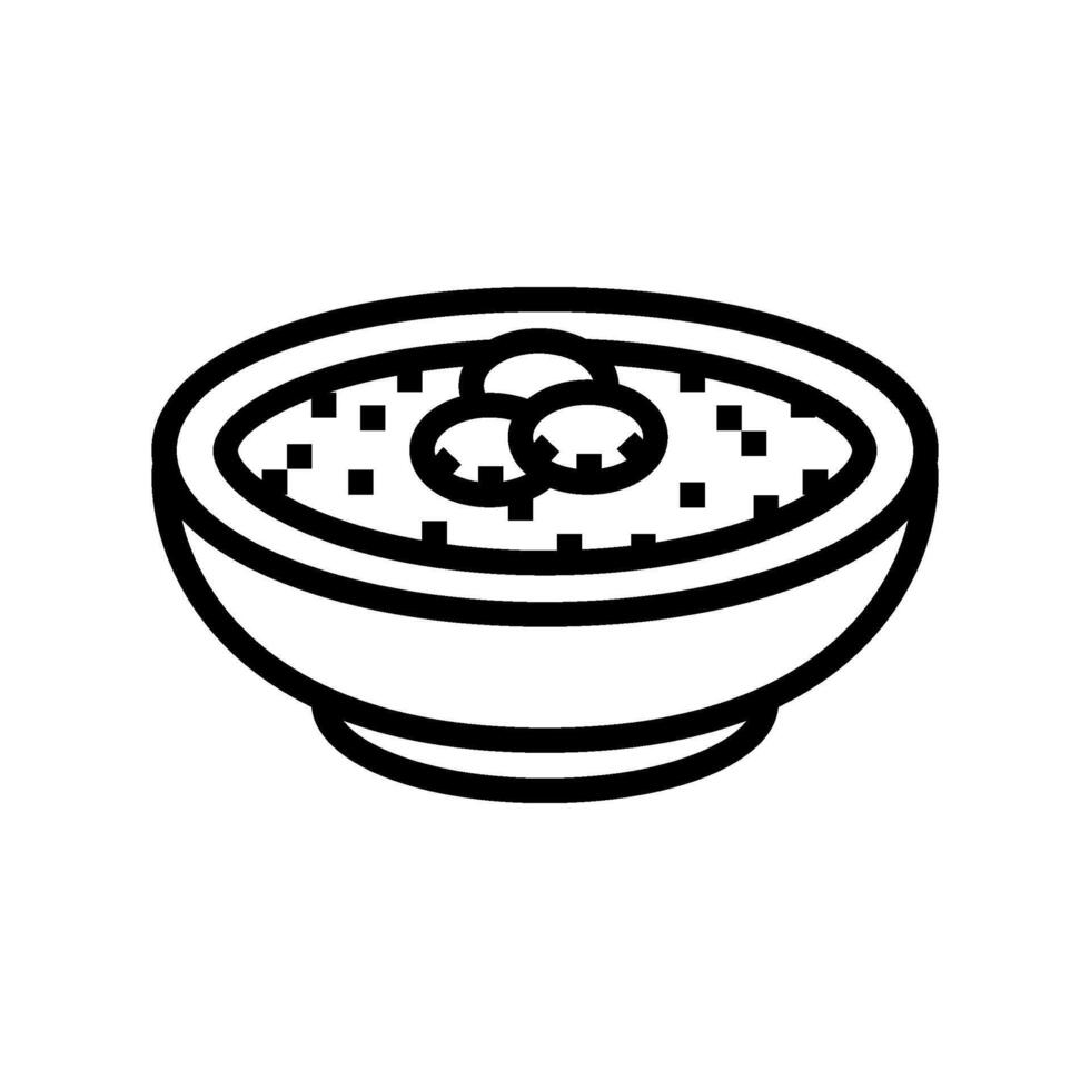 almeja sopa de pescado mar cocina línea icono vector ilustración