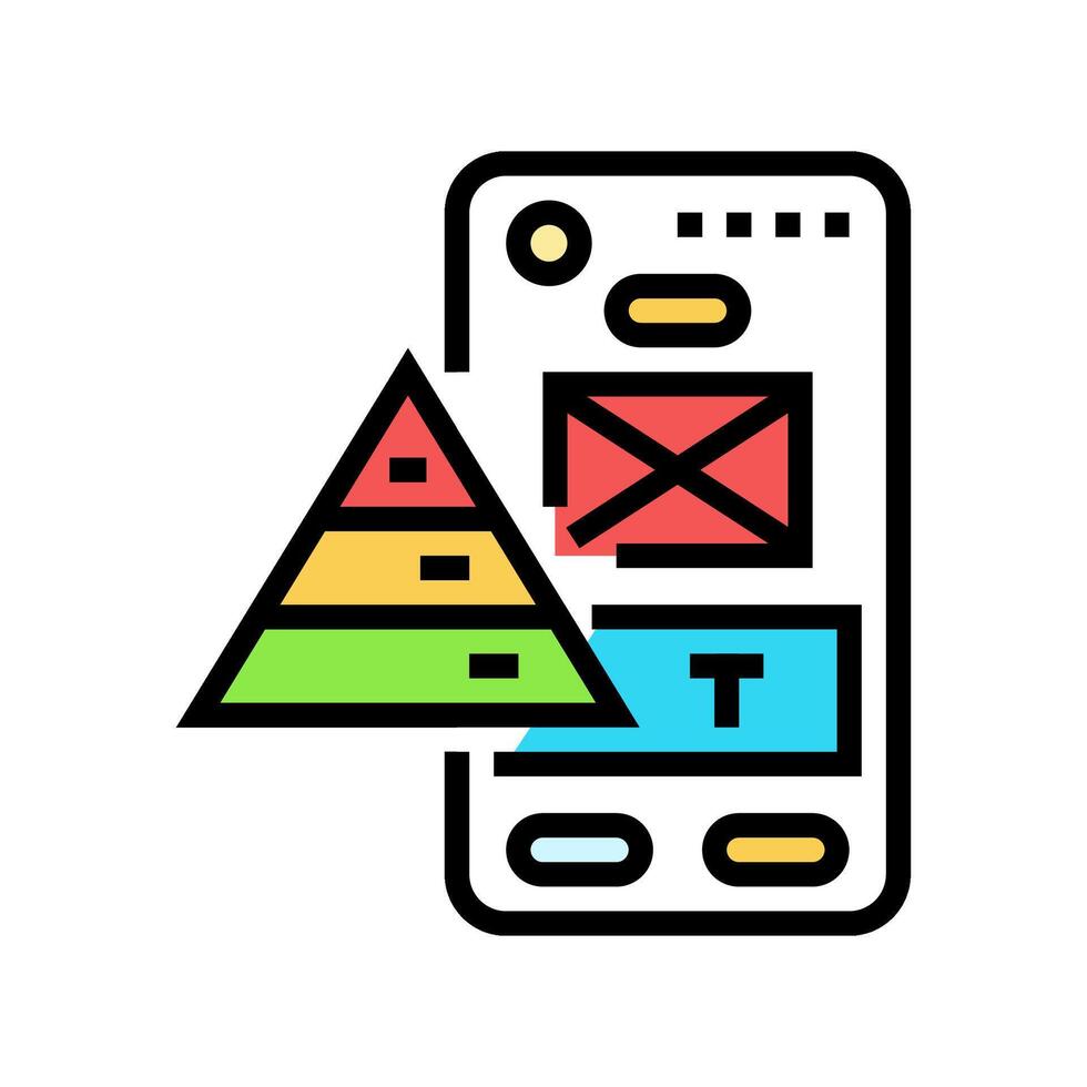 hierarchy ux ui design color icon vector illustration