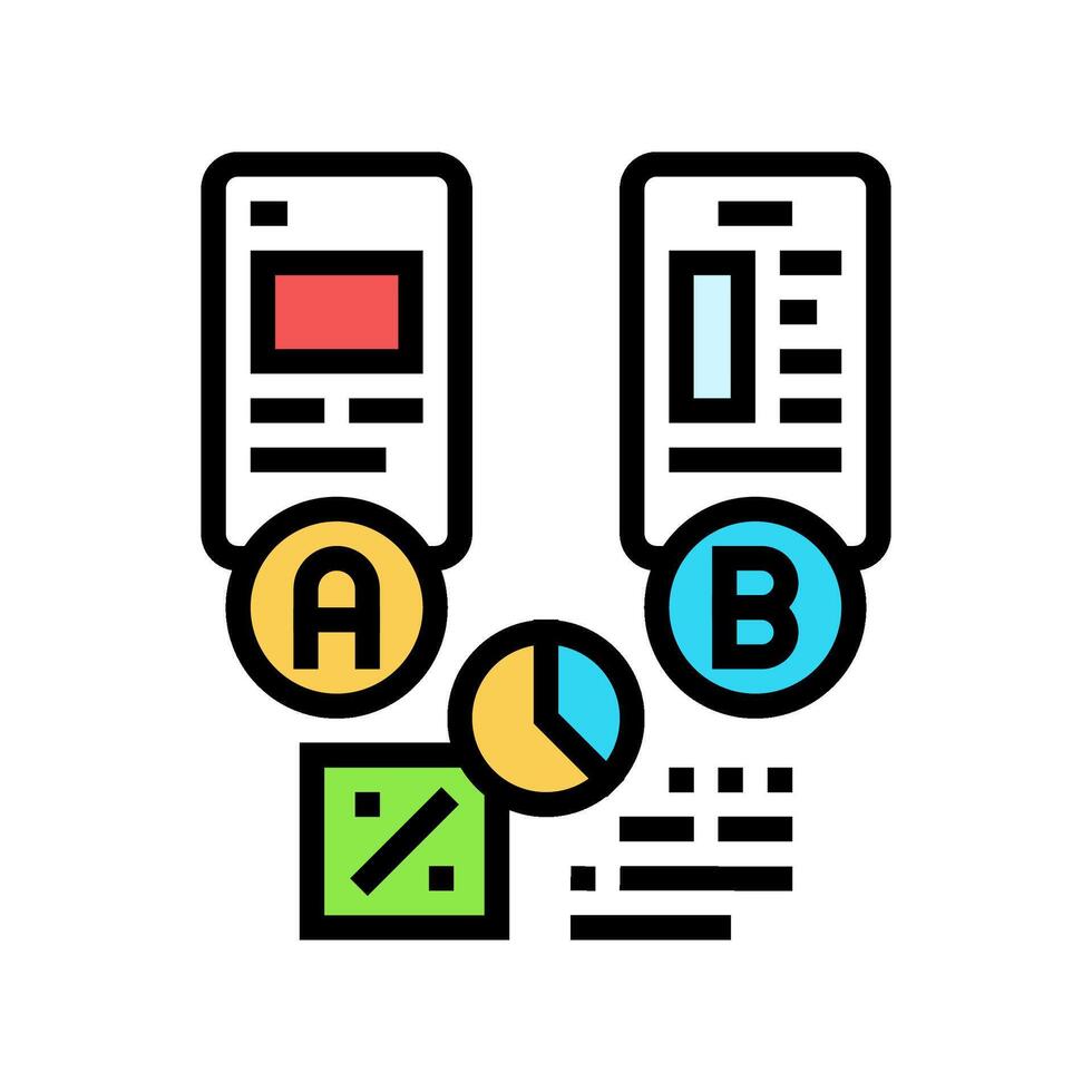 ab testing ux ui design color icon vector illustration