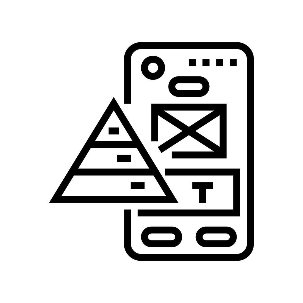 hierarchy ux ui design line icon vector illustration