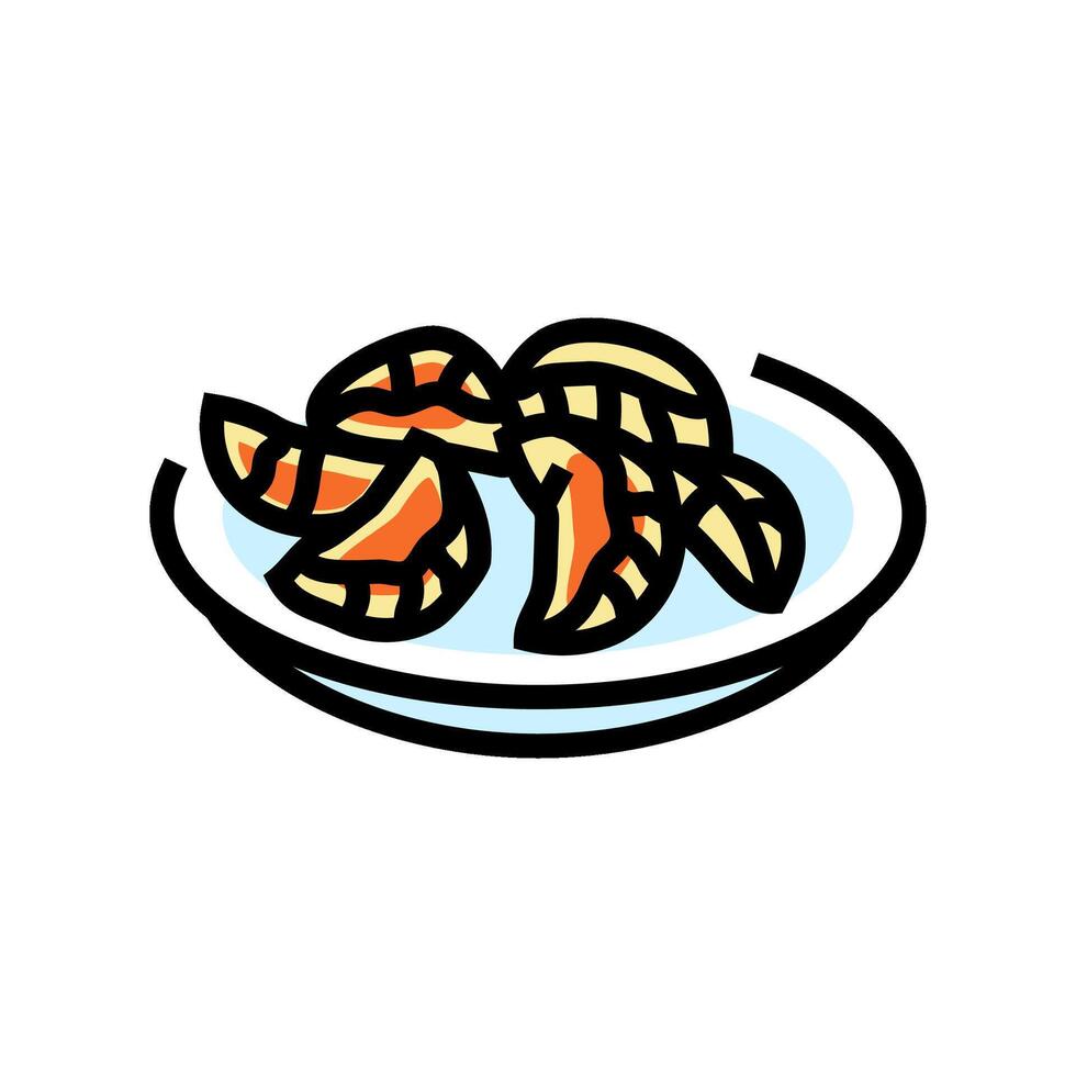 Mandu empanadillas coreano cocina color icono vector ilustración