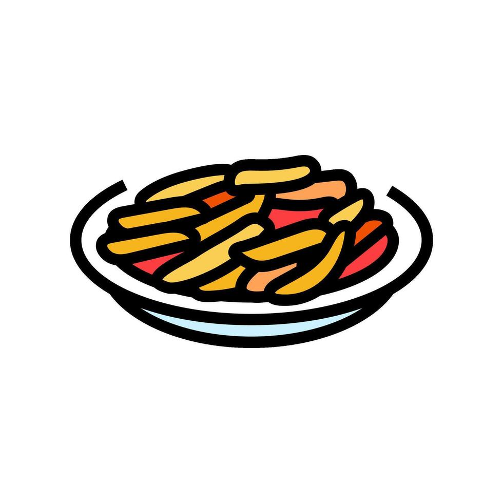tteokbokki korean cuisine color icon vector illustration