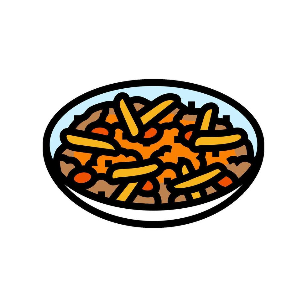 dak galbi korean cuisine color icon vector illustration