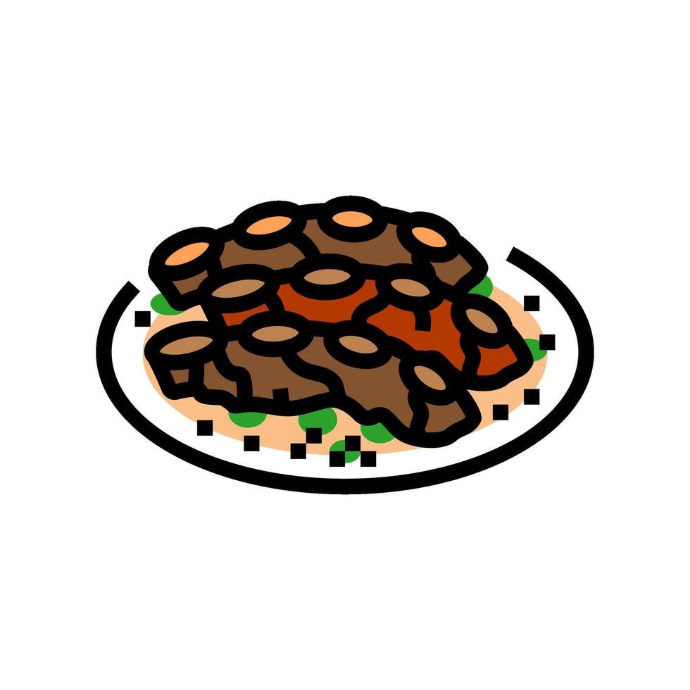 galbi ribs korean cuisine color icon vector illustration